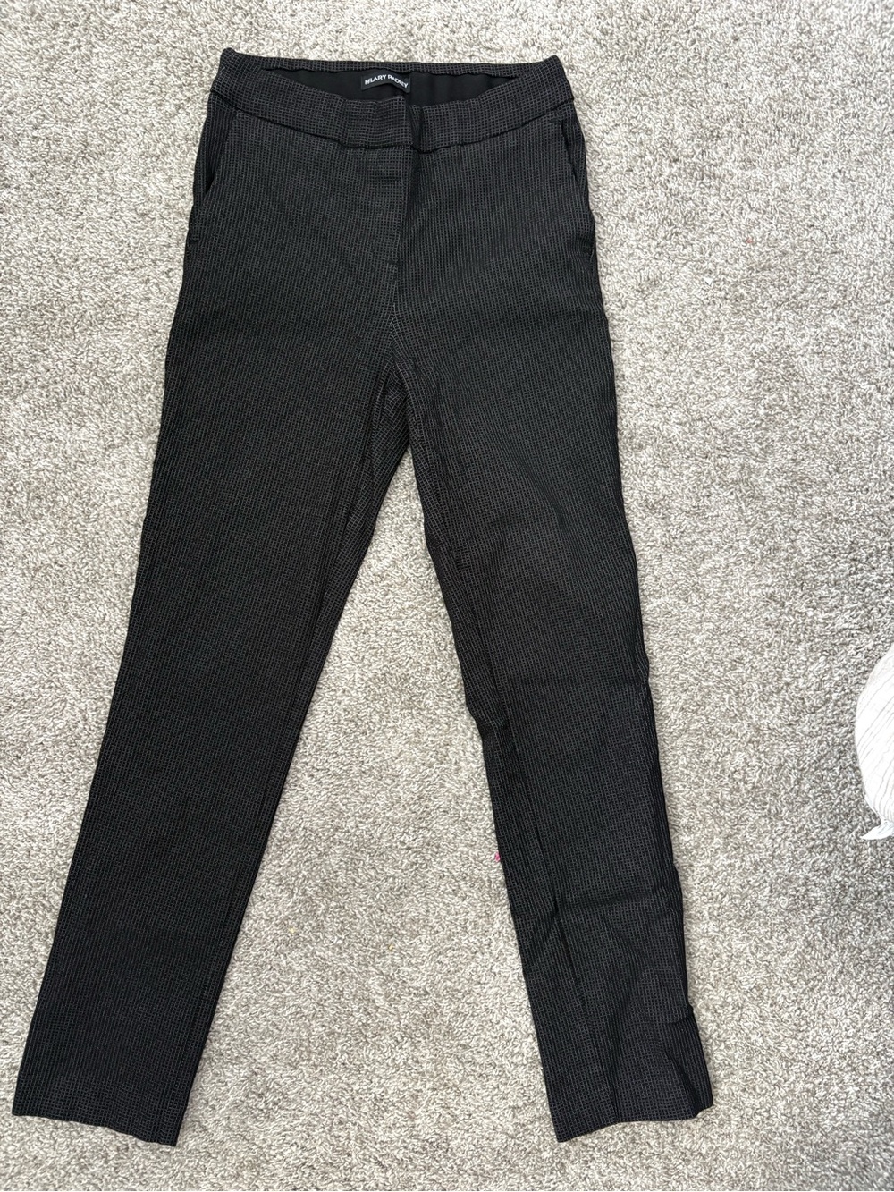 Hilary Radley Black Striped Waistband Pants